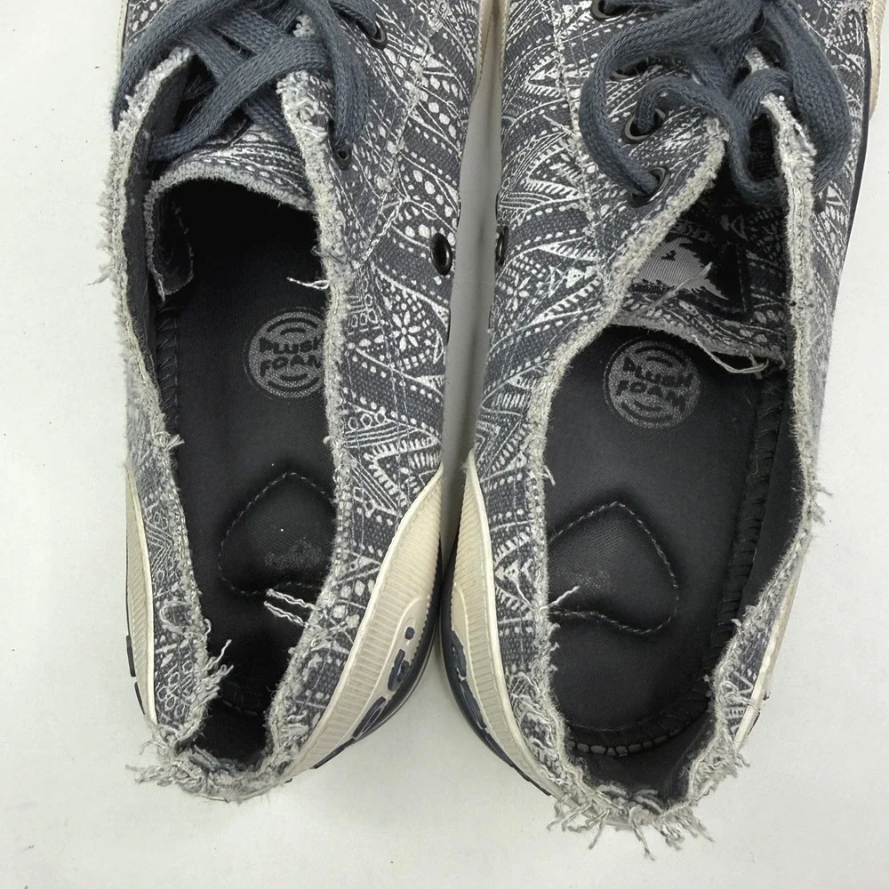 Rocket Dog Jazzin Sneakers Womens 9 Grey Tribal Print Canvas Raw Hem Low Top